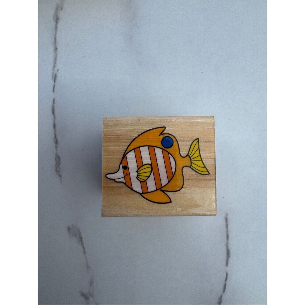 New Cartoon Butterfly Fish Graphic Rubber Stamp